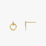 14k Dainty Circle Drop Earrings - GeumJewels