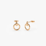 14k Dainty Circle Drop Earrings - GeumJewels