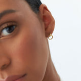14k Dainty Circle Drop Earrings - GeumJewels