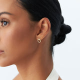 14k Dainty Circle Drop Earrings - GeumJewels