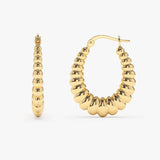 14k Gold Bold Twisted Women's Earrings - GeumJewels