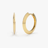 14k Gold Flat Hoop Earrings - GeumJewels