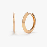 14k Gold Flat Hoop Earrings - GeumJewels