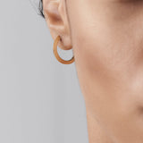 14k Gold Flat Hoop Earrings - GeumJewels