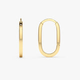 14k Gold Paperclip Hoop Earrings - GeumJewels