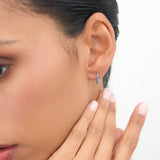 14K Gold Sapphire Huggie Hoop Earrings - GeumJewels