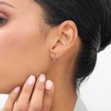 14K Gold Sapphire Huggie Hoop Earrings - GeumJewels