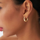 14k Gold Teardrop Hoop Earrings - GeumJewels
