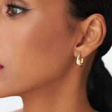14k Gold Teardrop Hoop Earrings - GeumJewels