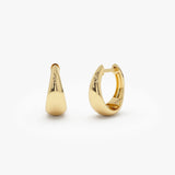 14k Gold Teardrop Hoop Earrings - GeumJewels