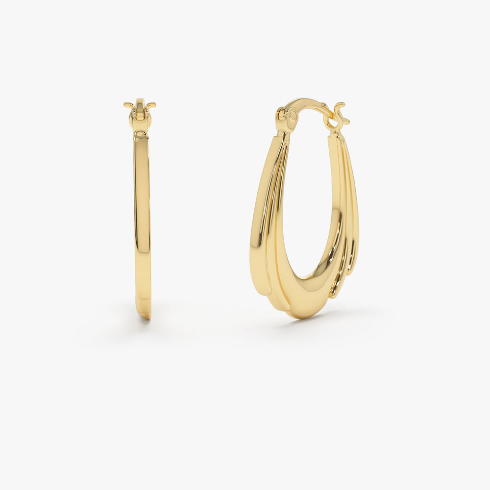 14k Layered Gold Earrings - GeumJewels
