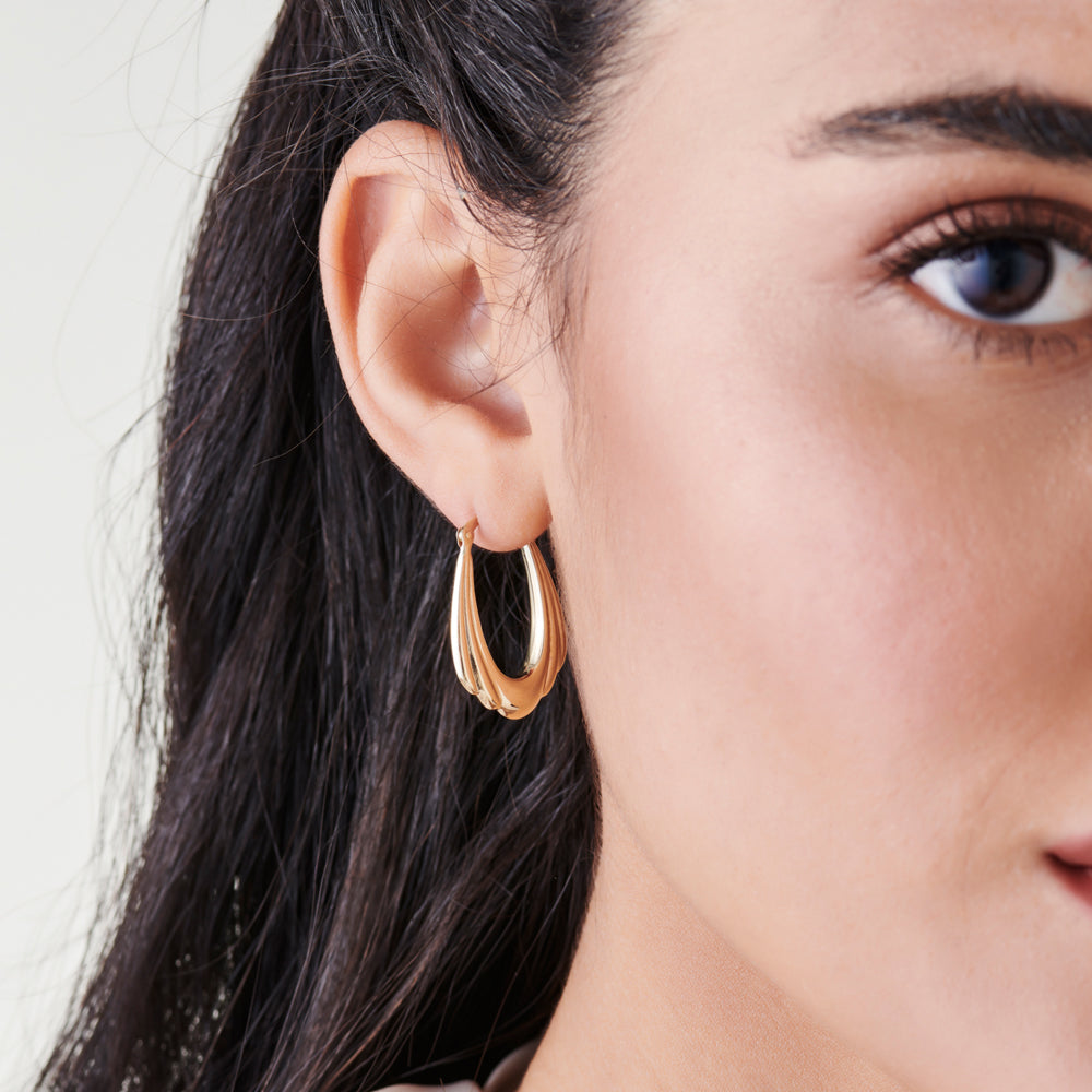 14k Layered Gold Earrings - GeumJewels
