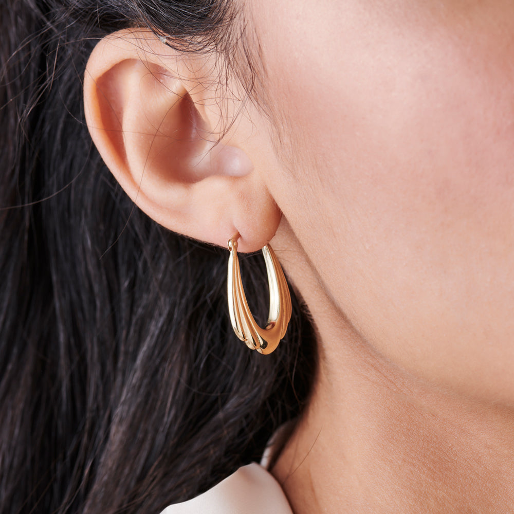 14k Layered Gold Earrings - GeumJewels