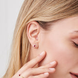 14k Oval Cut Ruby Earrings with Diamonds - GeumJewels