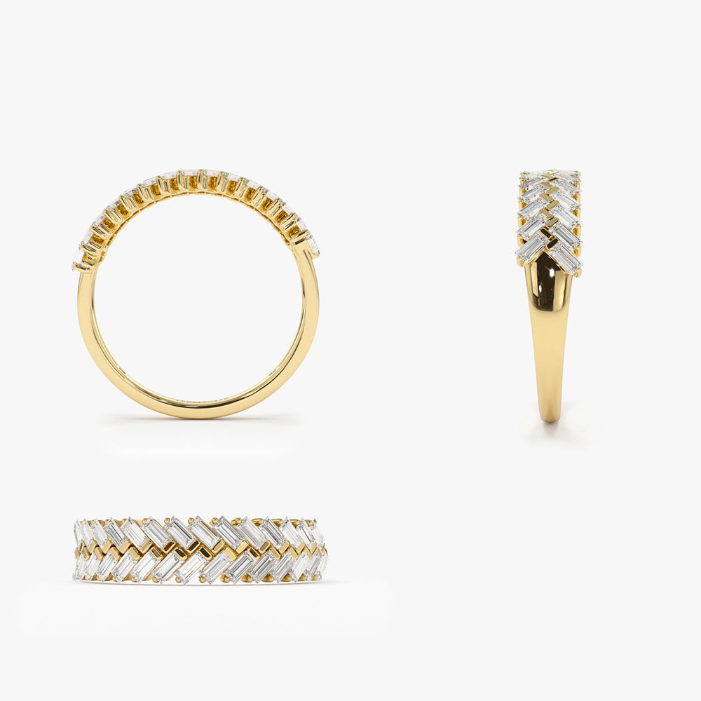 14k Step Baguette Diamond Ring - GeumJewels