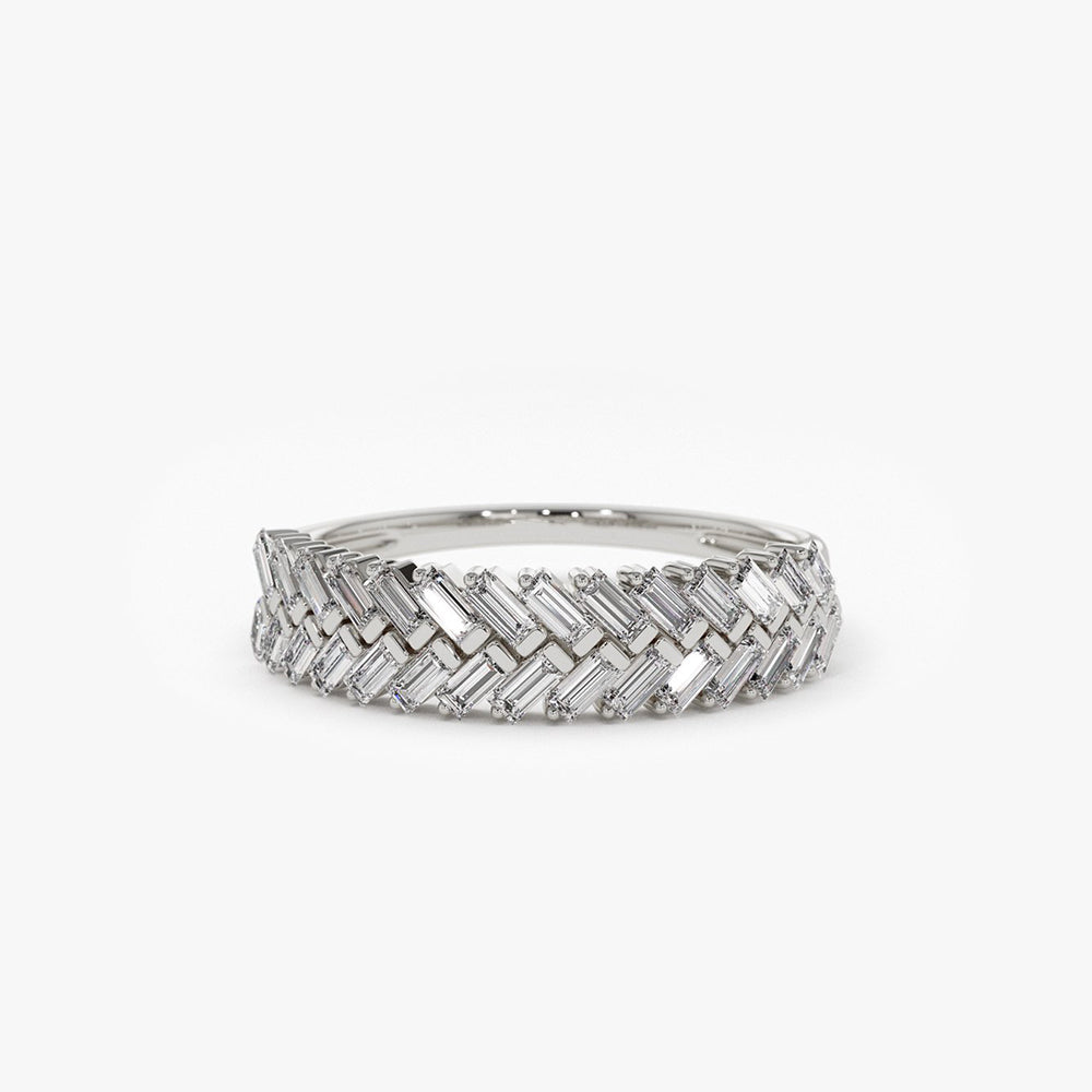 14k Step Baguette Diamond Ring - GeumJewels