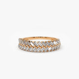14k Step Baguette Diamond Ring - GeumJewels
