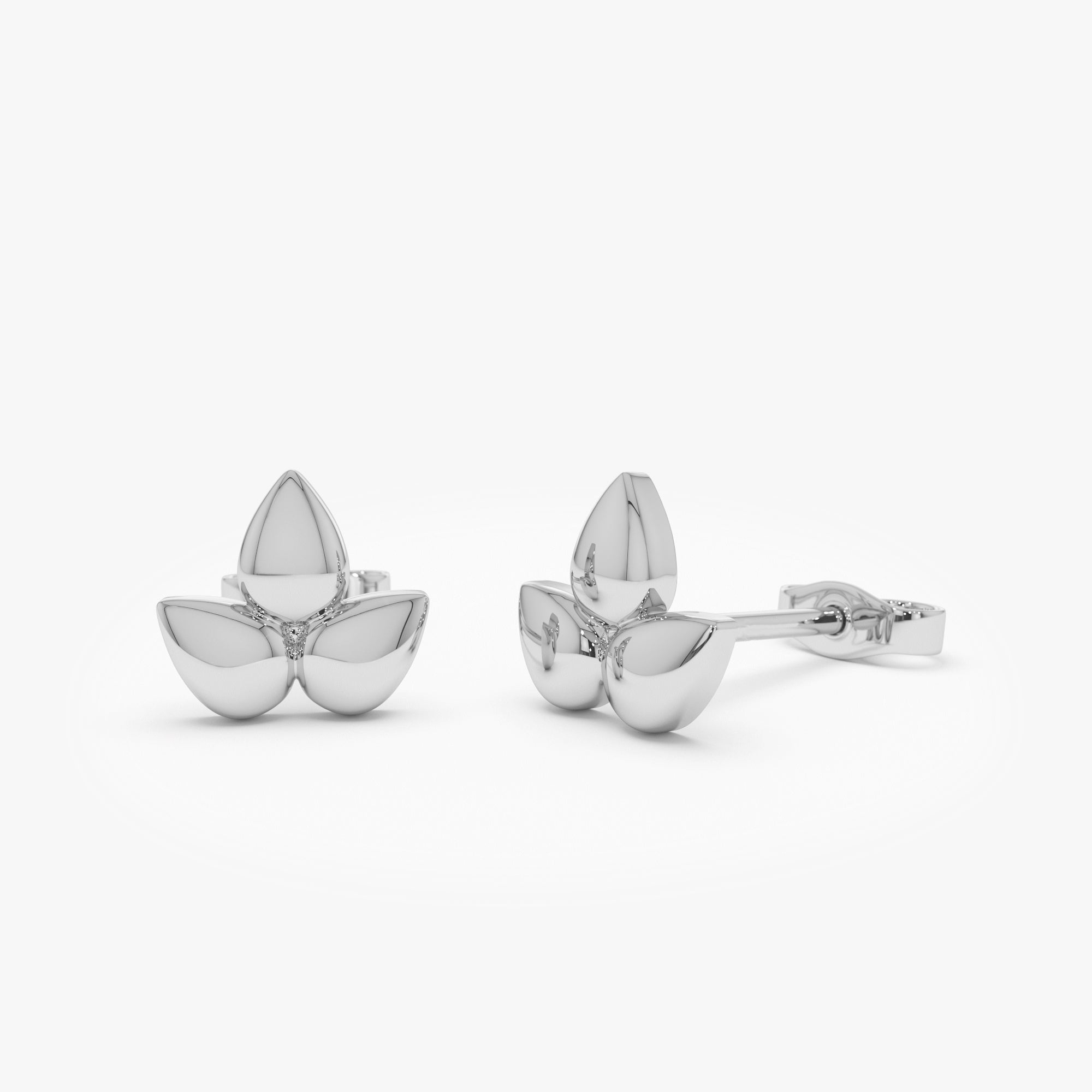 14K Trio Petal Stud Earrings - GeumJewels