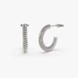 14k Unique Spiral C-Hoop Earring - GeumJewels