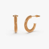 14k Unique Spiral C-Hoop Earring - GeumJewels