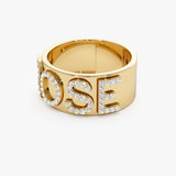 14K Chunky Diamond Name Band - Geum Jewels