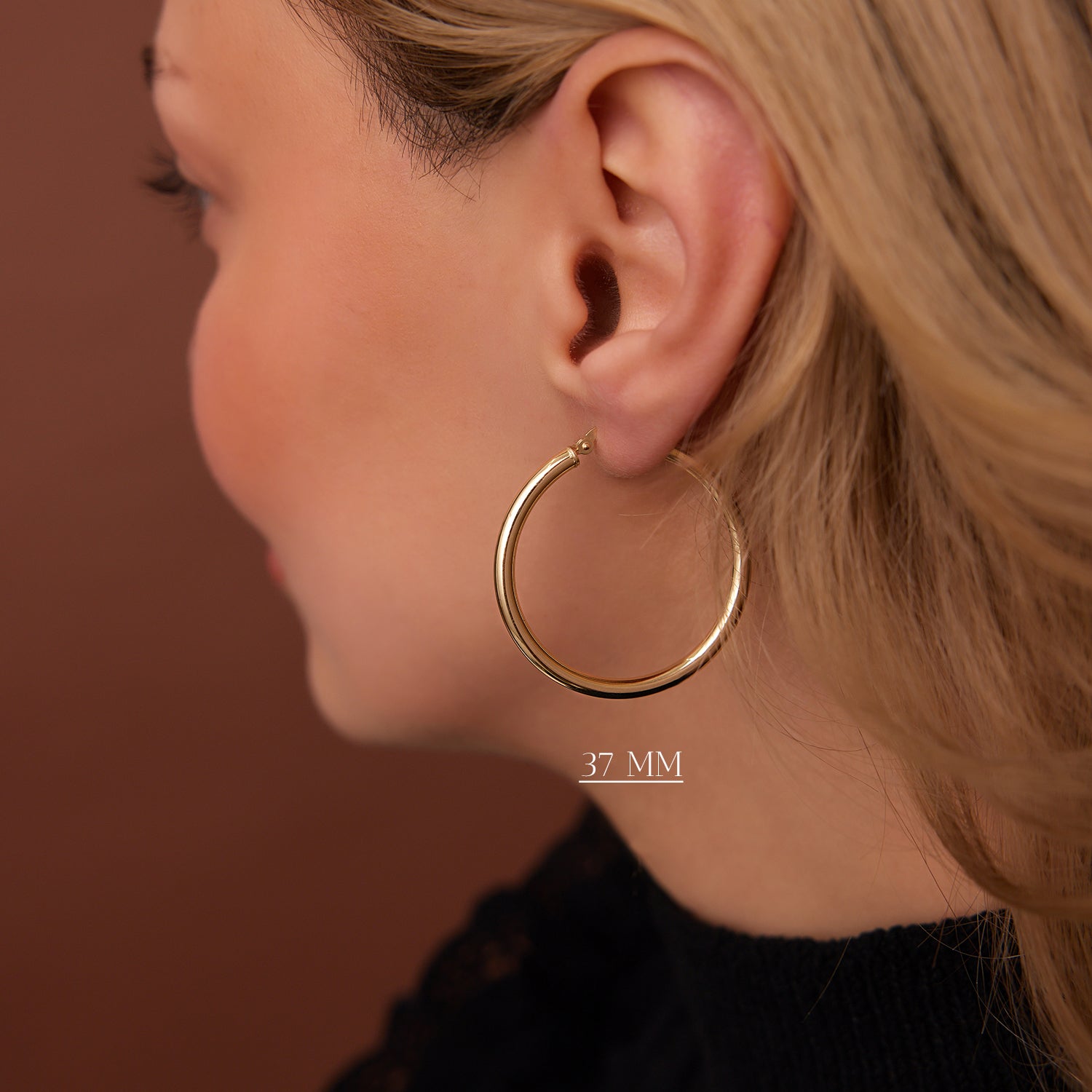 14k Gold Hoops 26.5 - 31.5 - 37MM - GeumJewels