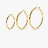 14k Gold Hoops 26.5 - 31.5 - 37MM - GeumJewels