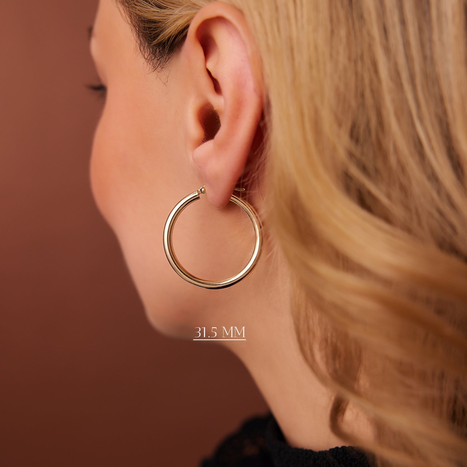 14k Gold Hoops 26.5 - 31.5 - 37MM - GeumJewels