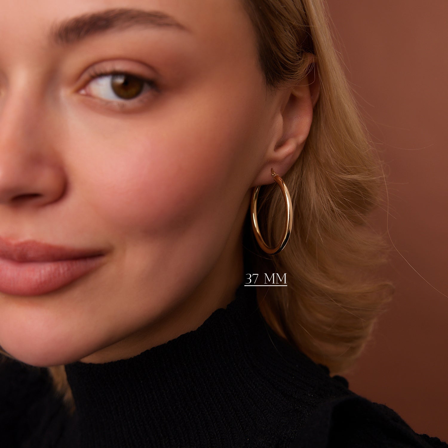 14k Gold Hoops 26.5 - 31.5 - 37MM - GeumJewels