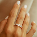 14K Baguette & Round Diamond Wedding Band - GeumJewels