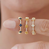 14k Full Eternity Clover Diamond Ring - GeumJewels