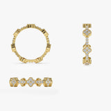 14k Full Eternity Clover Diamond Ring - GeumJewels