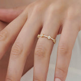 14k Full Eternity Clover Diamond Ring - GeumJewels