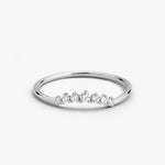14K Gold Curved Diamond Ring - GeumJewels