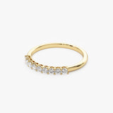 14k 0.30ctw 9 Stone Basket Setting Diamond Wedding Ring - GeumJewels
