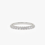 14k 0.30ctw 9 Stone Basket Setting Diamond Wedding Ring - GeumJewels