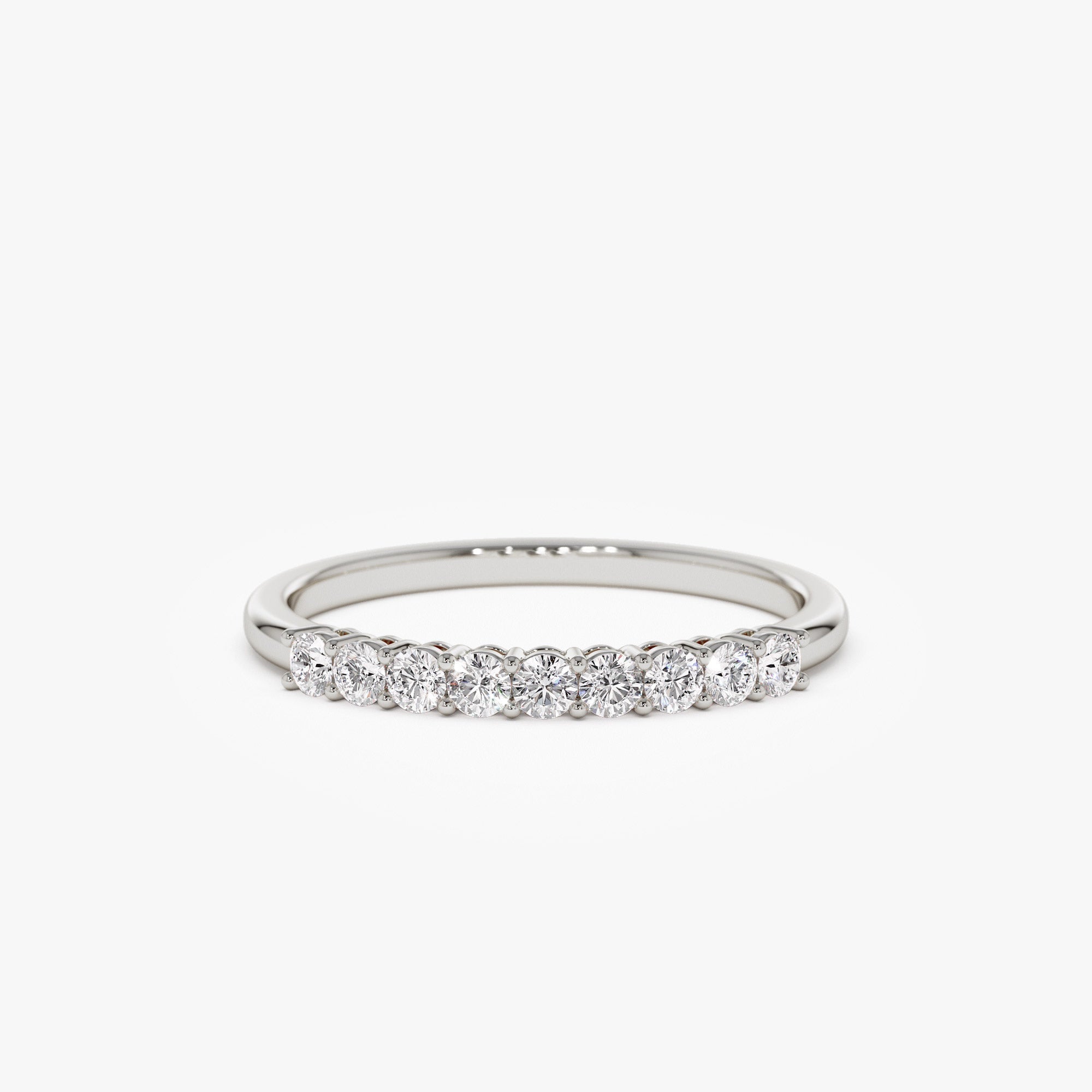14k 0.30ctw 9 Stone Basket Setting Diamond Wedding Ring - GeumJewels