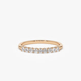 14k 0.30ctw 9 Stone Basket Setting Diamond Wedding Ring - GeumJewels