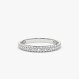 14k 3 Row Half Eternity Diamond Band - GeumJewels