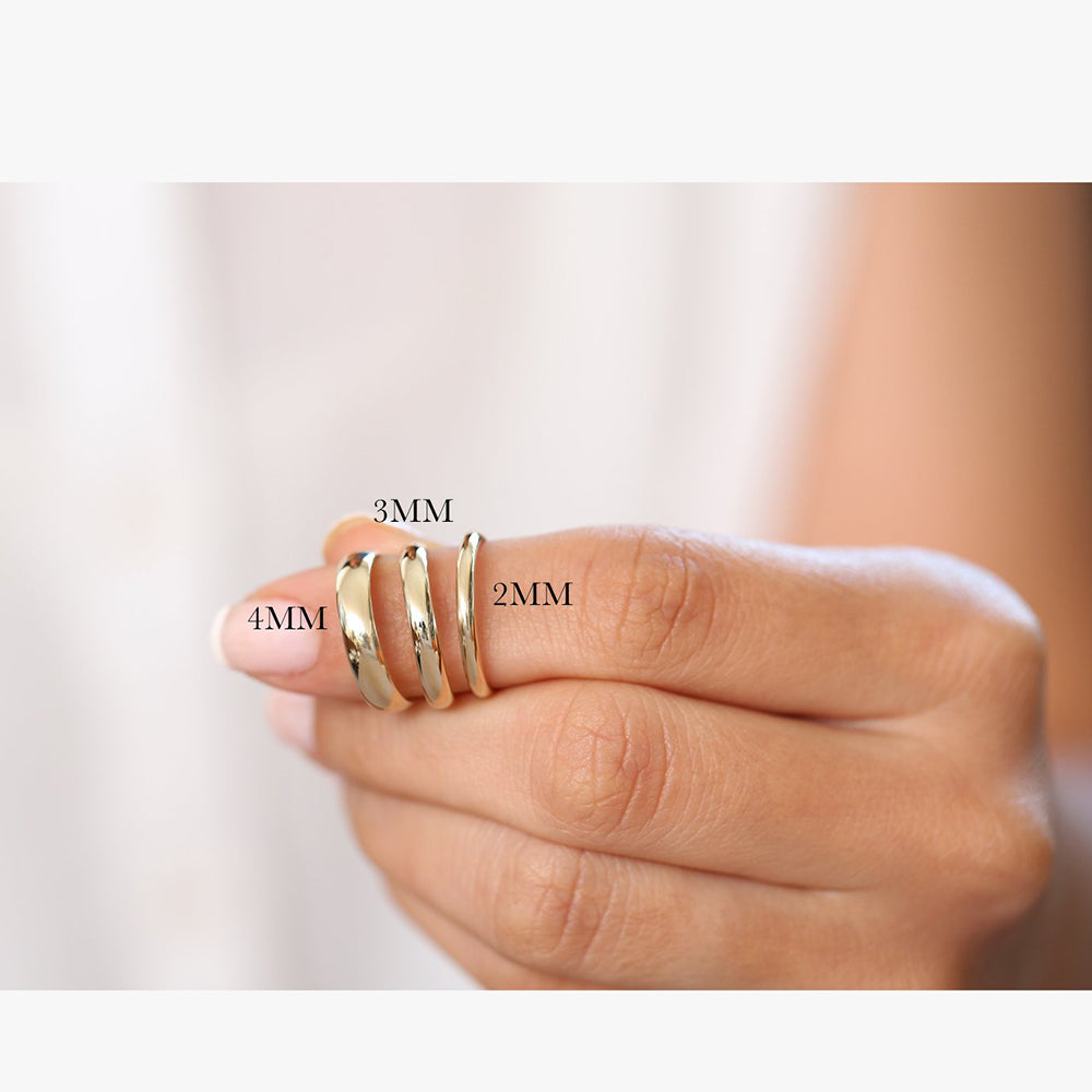 14k 3MM Classic Dome Unisex Wedding Ring - GeumJewels