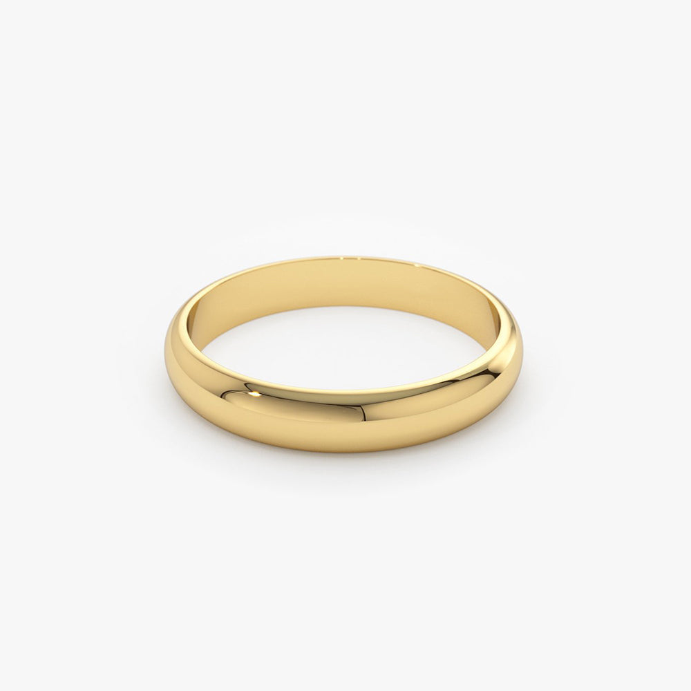 14k 3MM Classic Dome Unisex Wedding Ring - GeumJewels