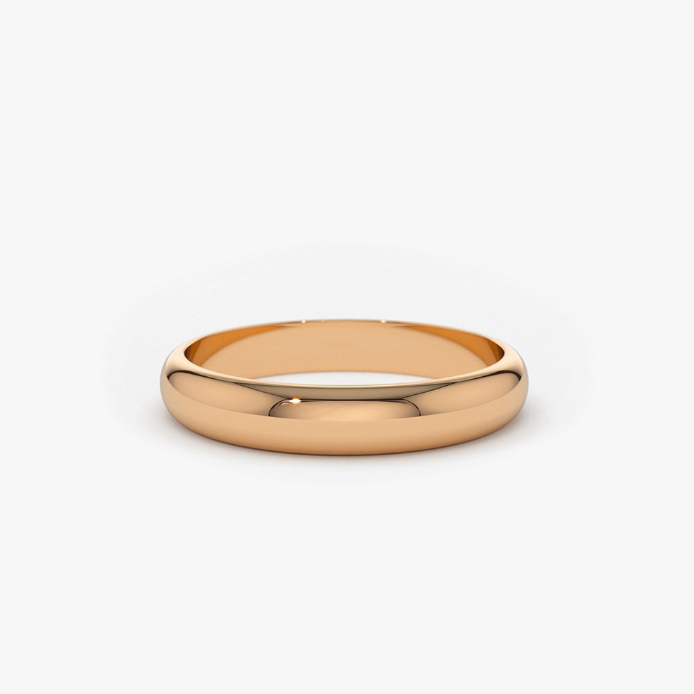 14k 3MM Classic Dome Unisex Wedding Ring - GeumJewels