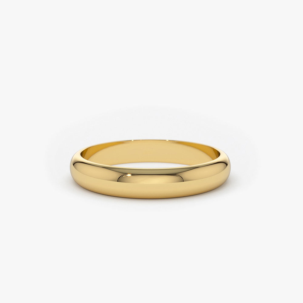 14k 3MM Classic Dome Unisex Wedding Ring - GeumJewels