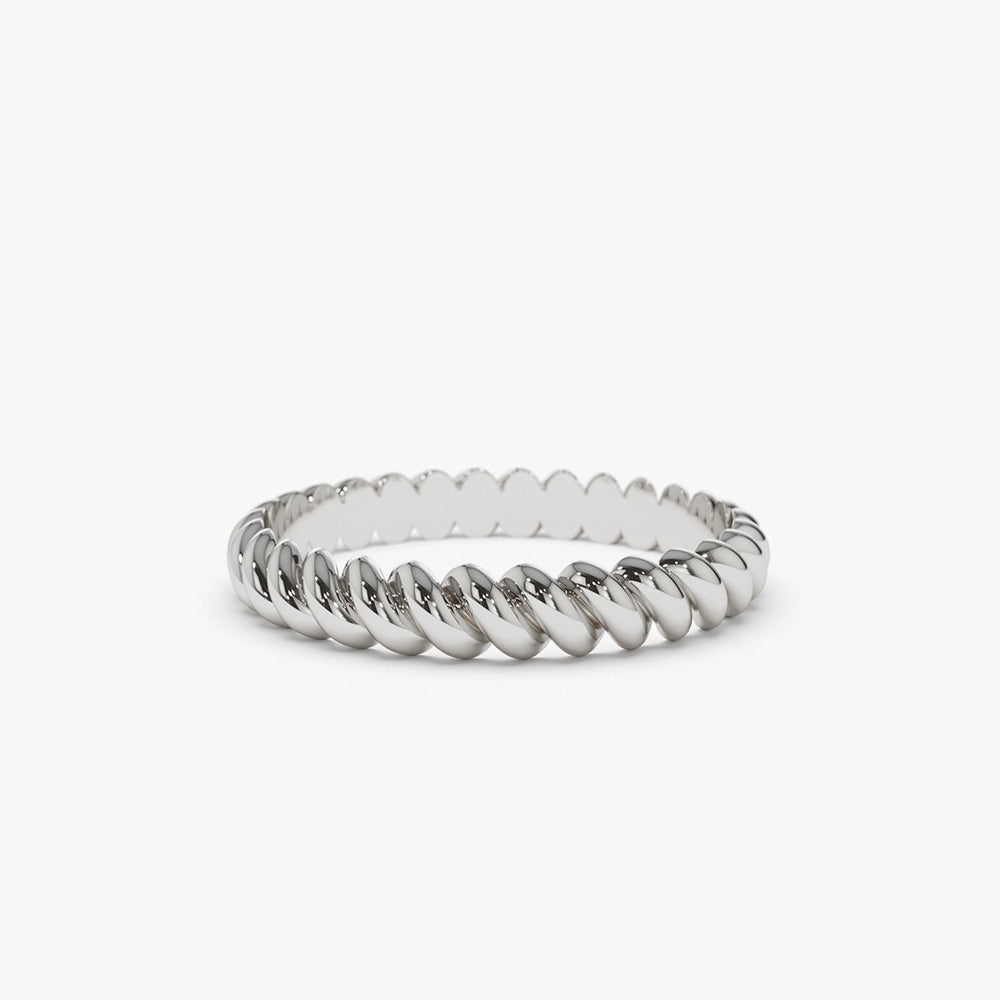 14K 3MM Twisted Rope Ring - GeumJewels