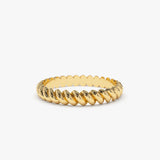 14K 3MM Twisted Rope Ring - GeumJewels