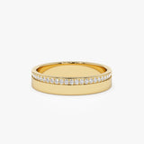 14K 4MM Half Eternity Diamond Wedding Band - GeumJewels
