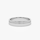 14K 4MM Half Eternity Diamond Wedding Band - GeumJewels