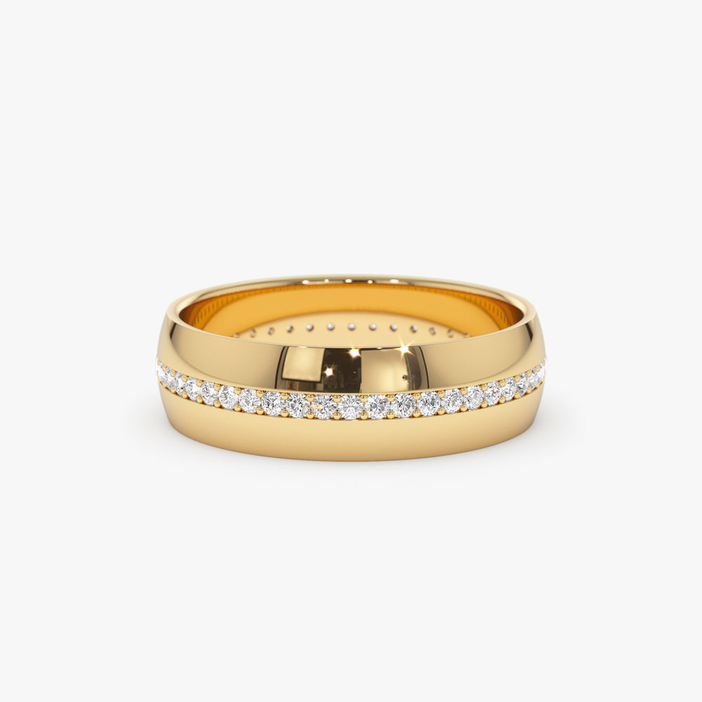 14k 5MM Wide Full Eternity Diamond Ring - GeumJewels