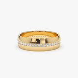 14k 5MM Wide Full Eternity Diamond Ring - GeumJewels