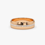 14k 5MM Wide Full Eternity Diamond Ring - GeumJewels